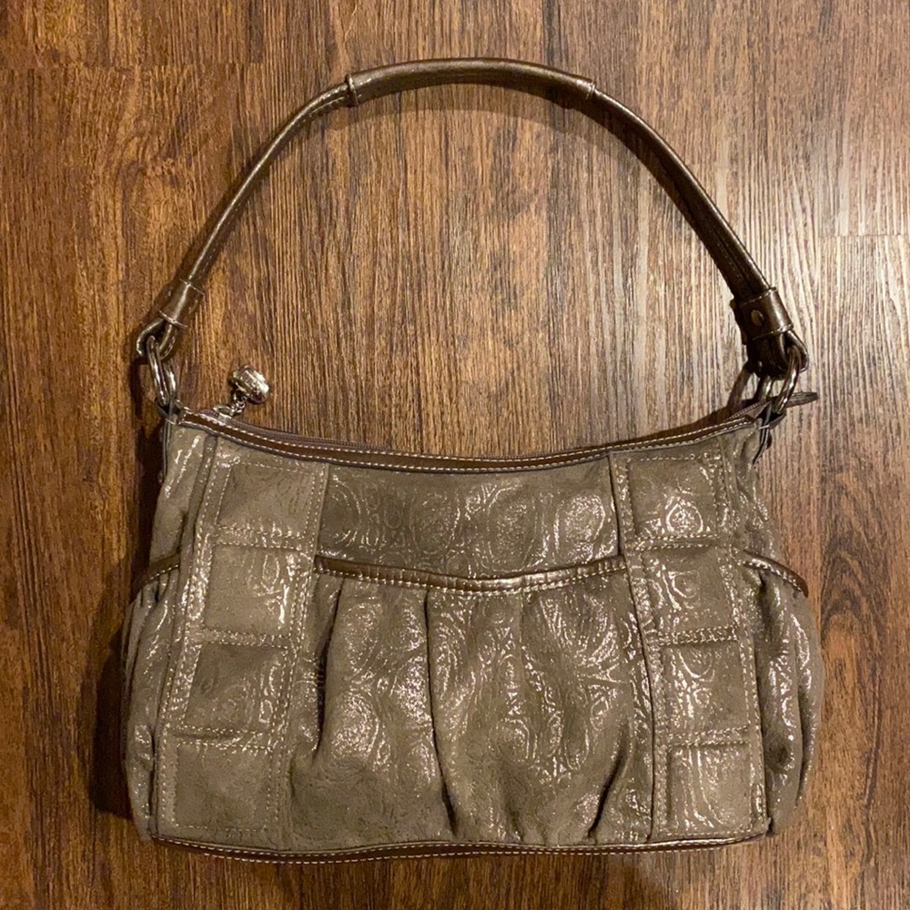 Kathy Van Zeeland Polyester Gold Shoulder Bag